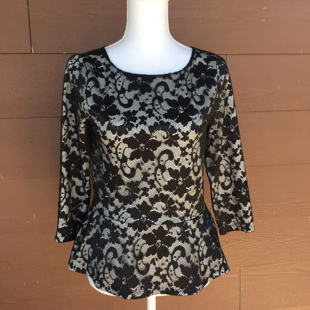 Ivanka Trump Black Lace peplum size petite Small